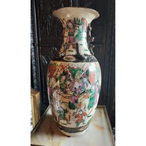 Grand Vase En Grès De Nankin Chine Fin XIXe