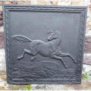 Antique Horse Fireplace Plate Corneau Freres Charleville 