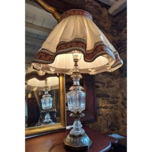 Large Crystal Lamp With Lampshade 