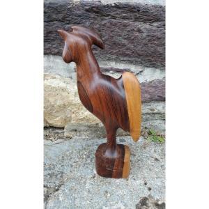 Rooster Monoxyl Wooden Sculpture Roger Douville (1915-1981)