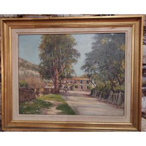 Oil On Canvas Villa In Nice Saint-isidore District