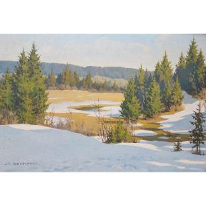 Robert Bouroult (1894-1975) Hst Snowy Landscape 