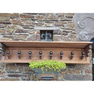 Large Oak Coat Rack 