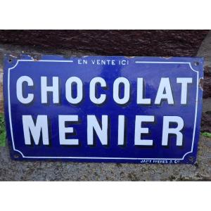 Old Advertising Enamel Plate Chocolat Menier Japy Frères 