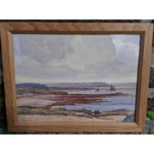 Aquarelle Julien Helgoualch Presqu'île De Crozon, Baie De Rostellec