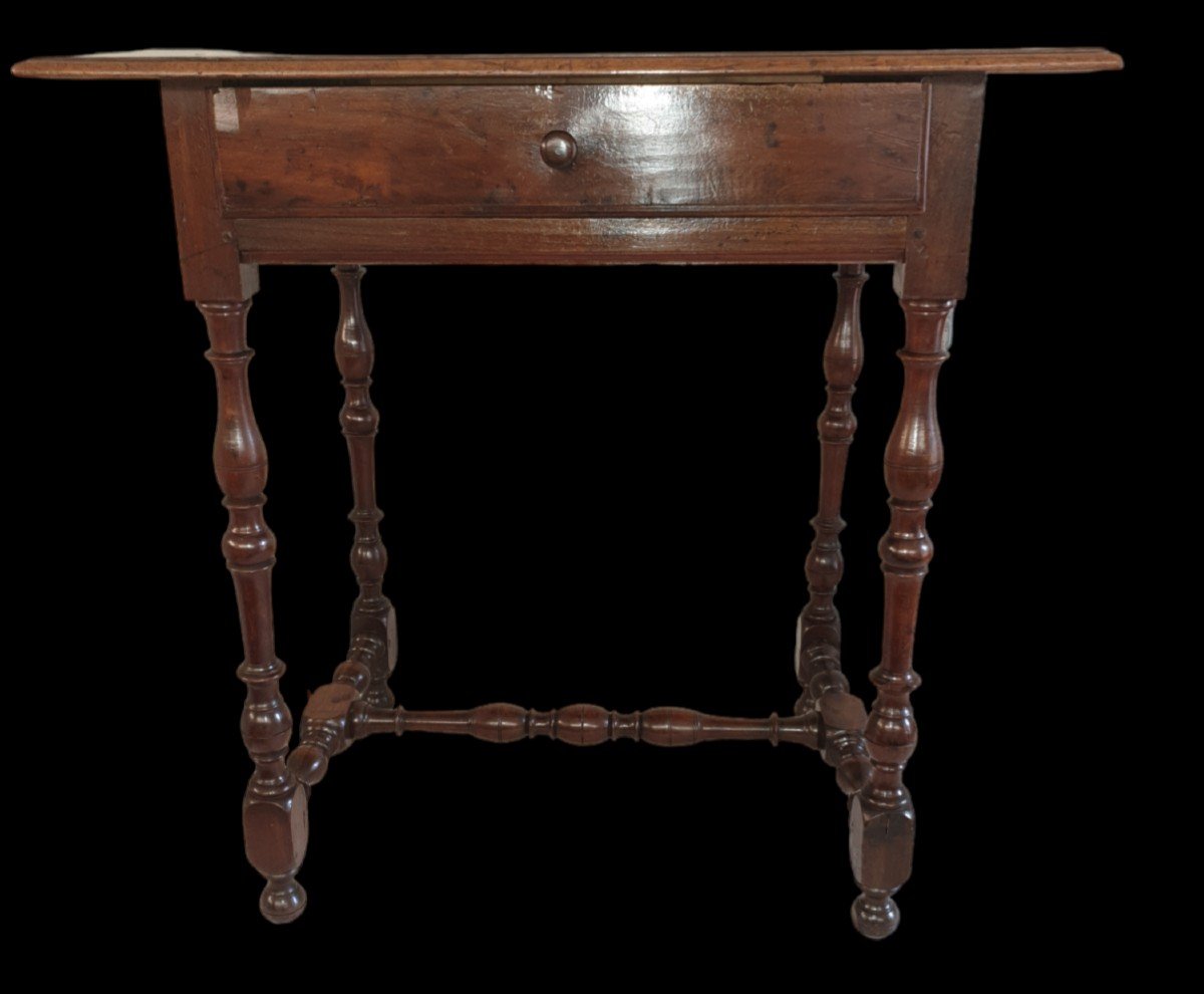 Small Table In Walnut Wood, Louis XIII Period-photo-2