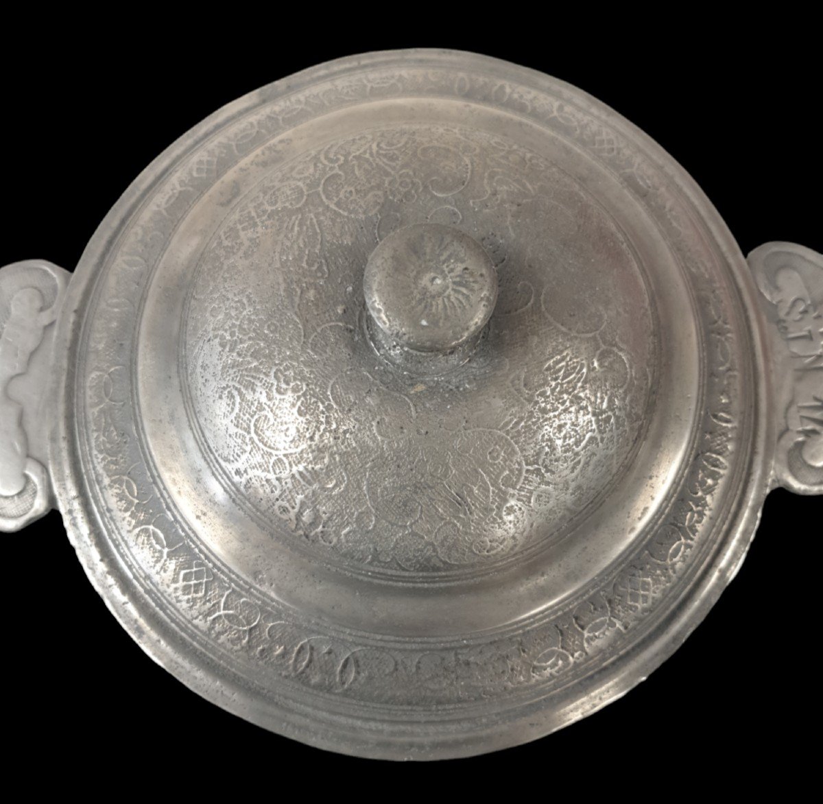 18th Century Pewter Eared Bowl -photo-2