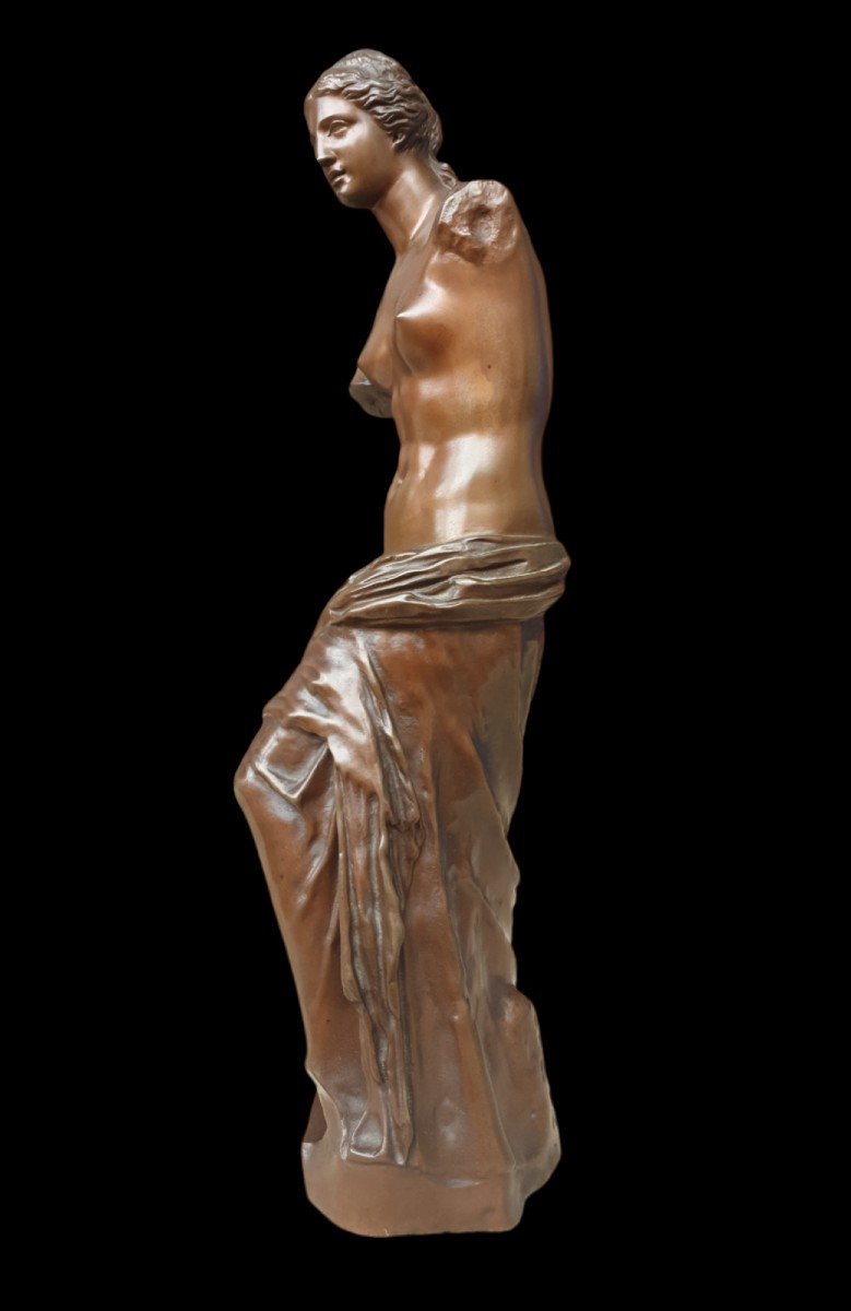 Bronze Woman With Drapery In Antique Style, 19th Century -photo-2