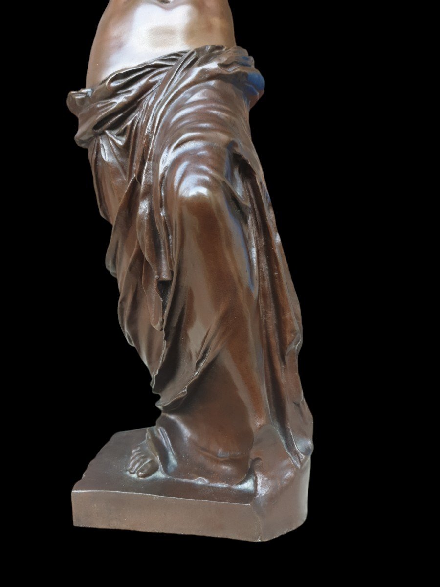 Bronze Woman With Drapery In Antique Style, 19th Century -photo-2