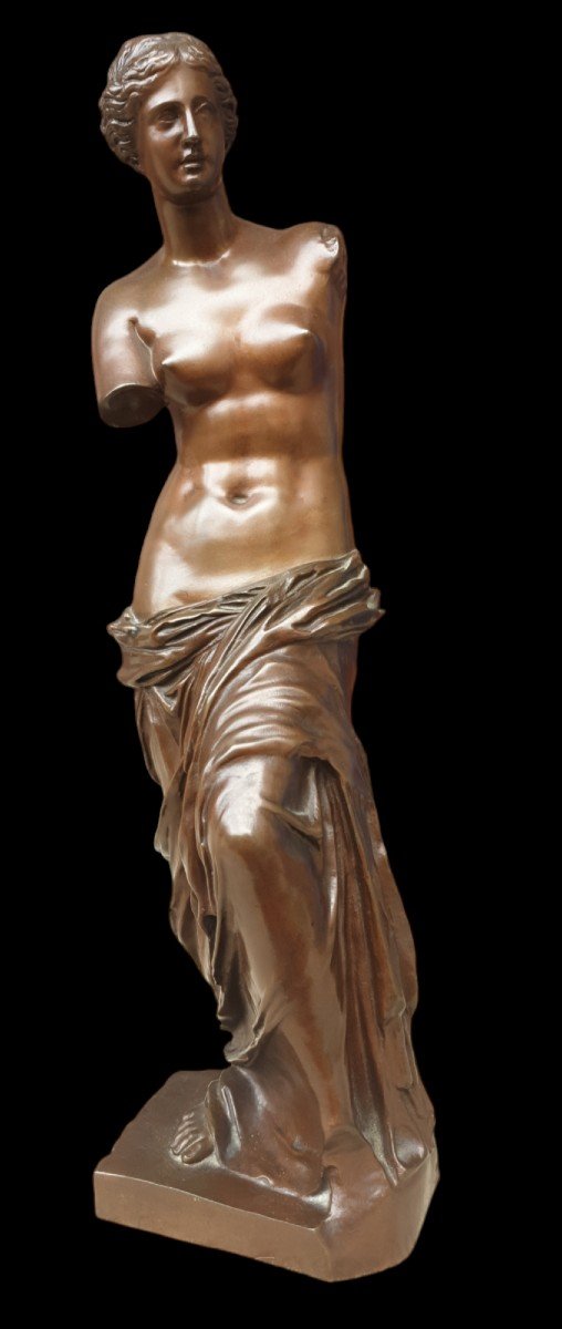 Bronze Woman With Drapery In Antique Style, 19th Century -photo-5