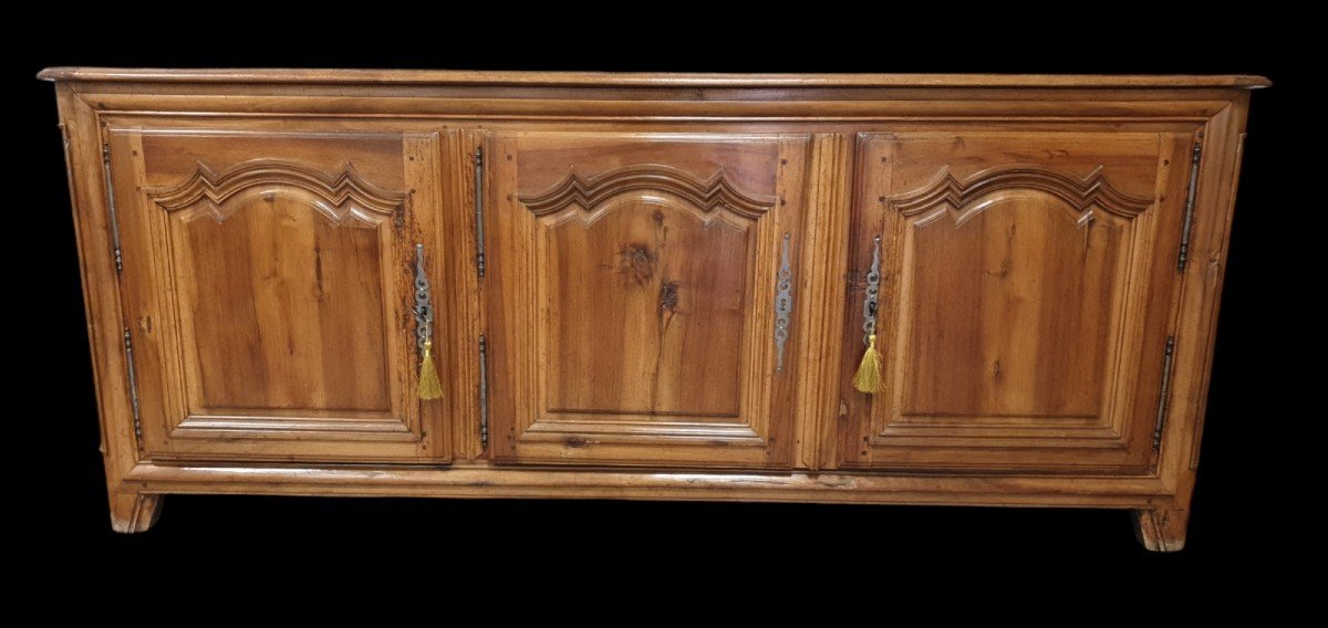 18th Century Three-door Sideboard In Blond Walnut 