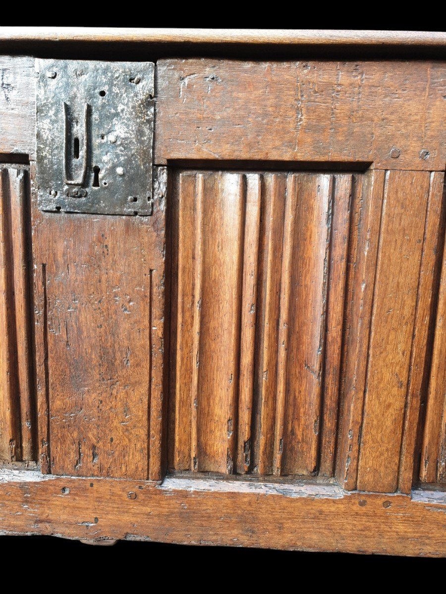 Gothic Oak Chest 15th/16th Century -photo-4