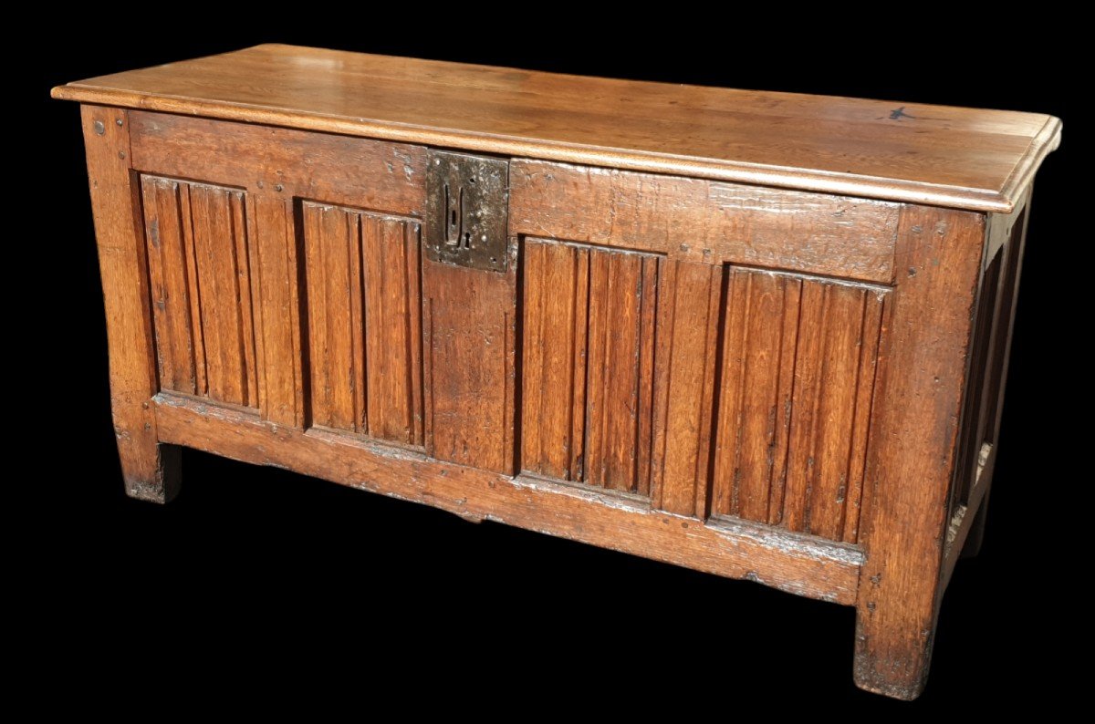 Gothic Oak Chest 15th/16th Century -photo-8