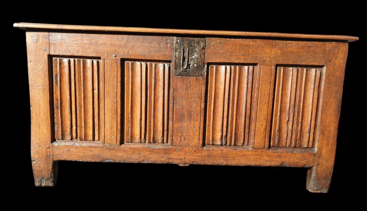 Gothic Oak Chest 15th/16th Century 