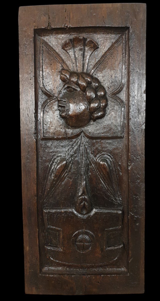 Renaissance Panel With 16th Century Profile -photo-2