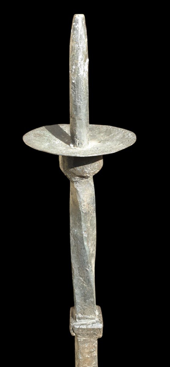 Wrought Iron Candlestick 16th Century Spain -photo-4