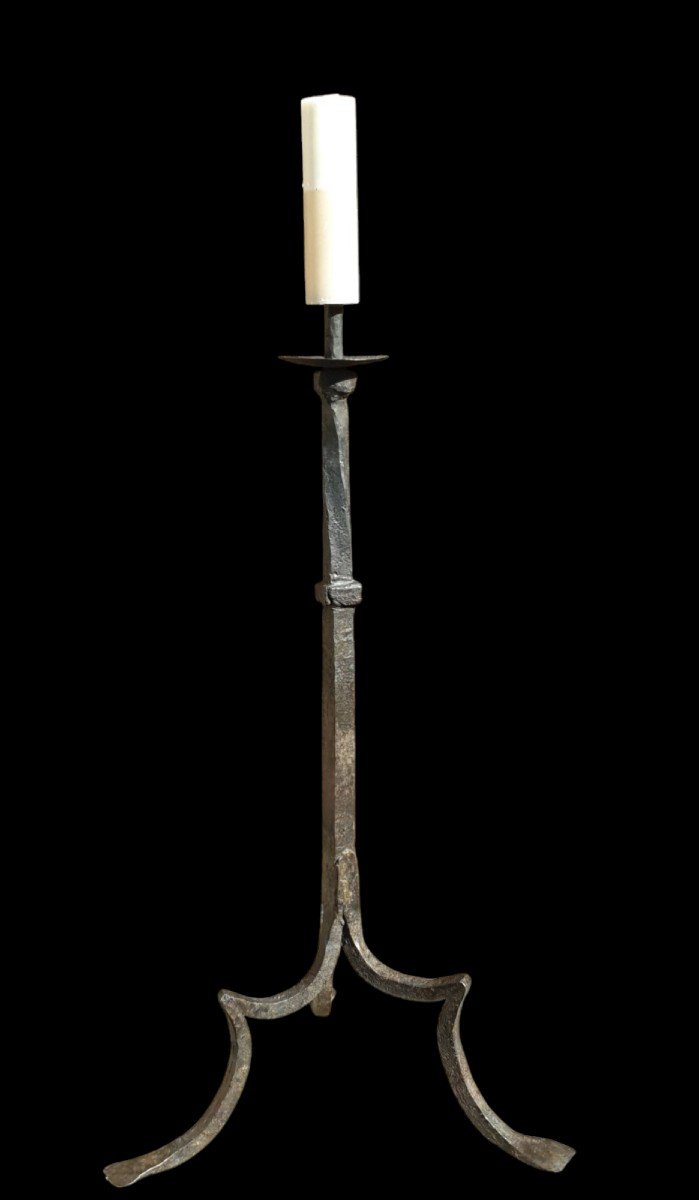 Wrought Iron Candlestick 16th Century Spain 