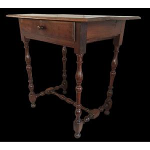 Small Table In Walnut Wood, Louis XIII Period