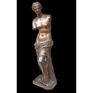 Bronze Woman With Drapery In Antique Style, 19th Century 