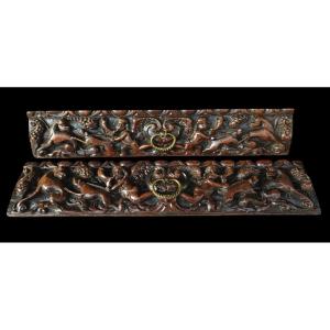 Pair Of 17th Century Carved Drawer Fronts 