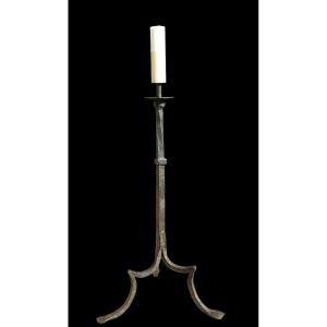 Wrought Iron Candlestick 16th Century Spain 