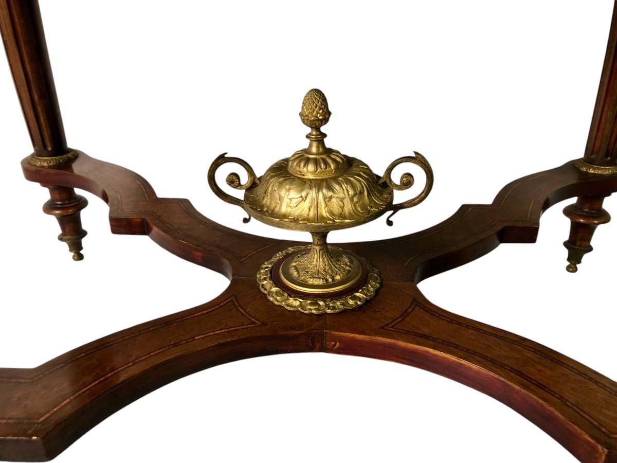 Napoleon III Middle Table In Marquetry And Bronzes-photo-3