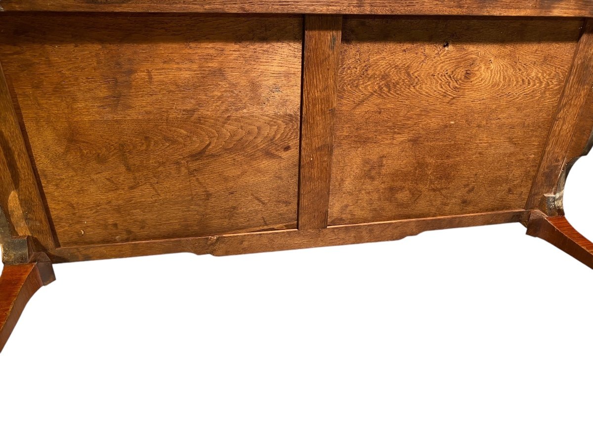 Large 18th Century Marquetry Chest Of Drawers In The Style Of Simon Oeben.-photo-5