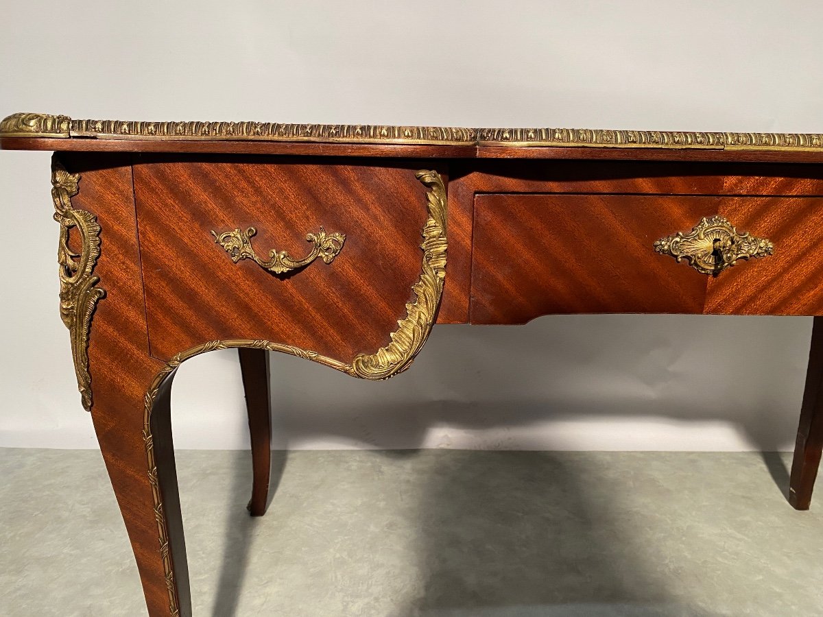 Louis XV Style Mahogany Veneer Flat Desk.-photo-2