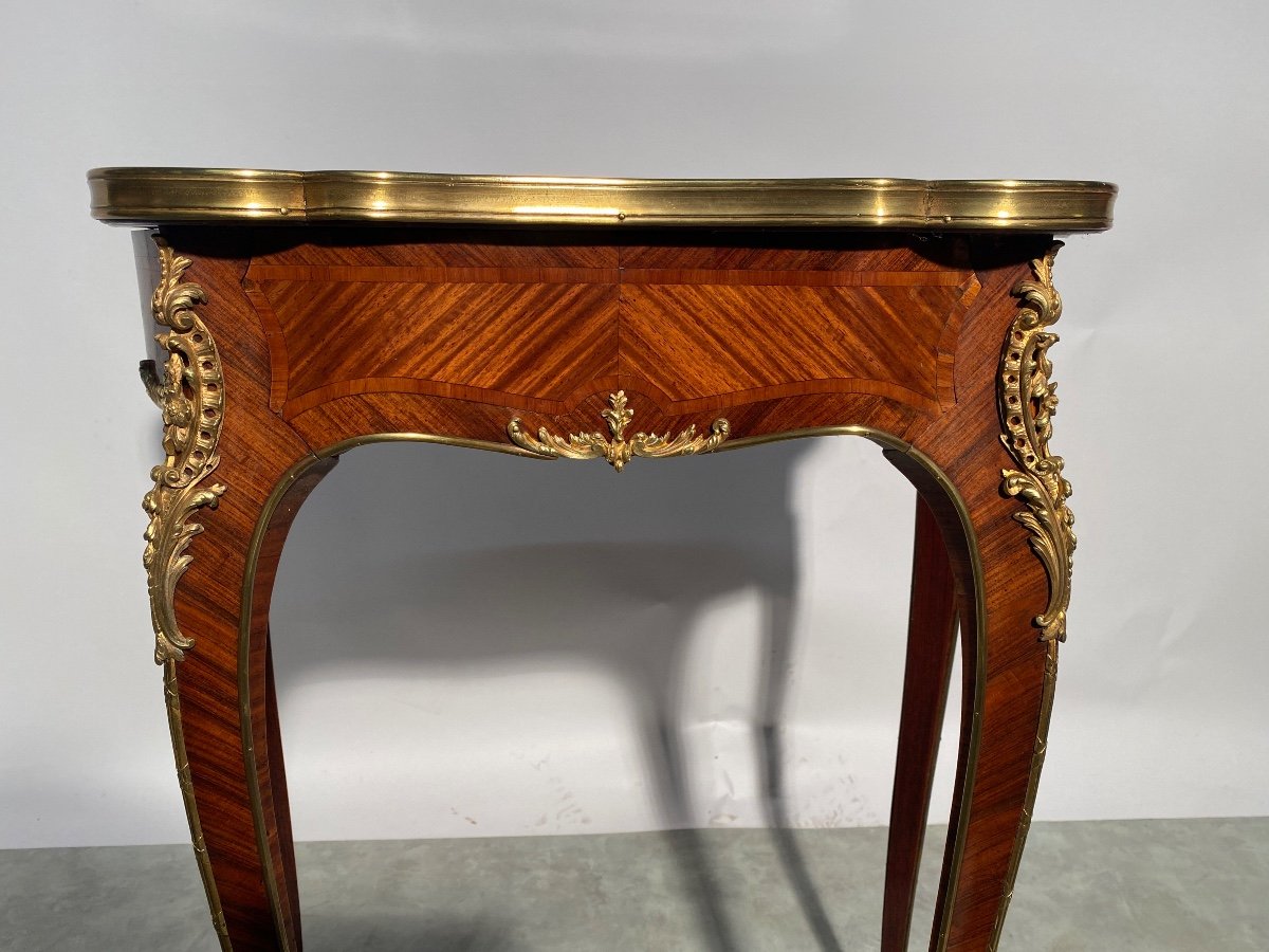 Louis XV Style Inlaid Living Room Table-photo-4