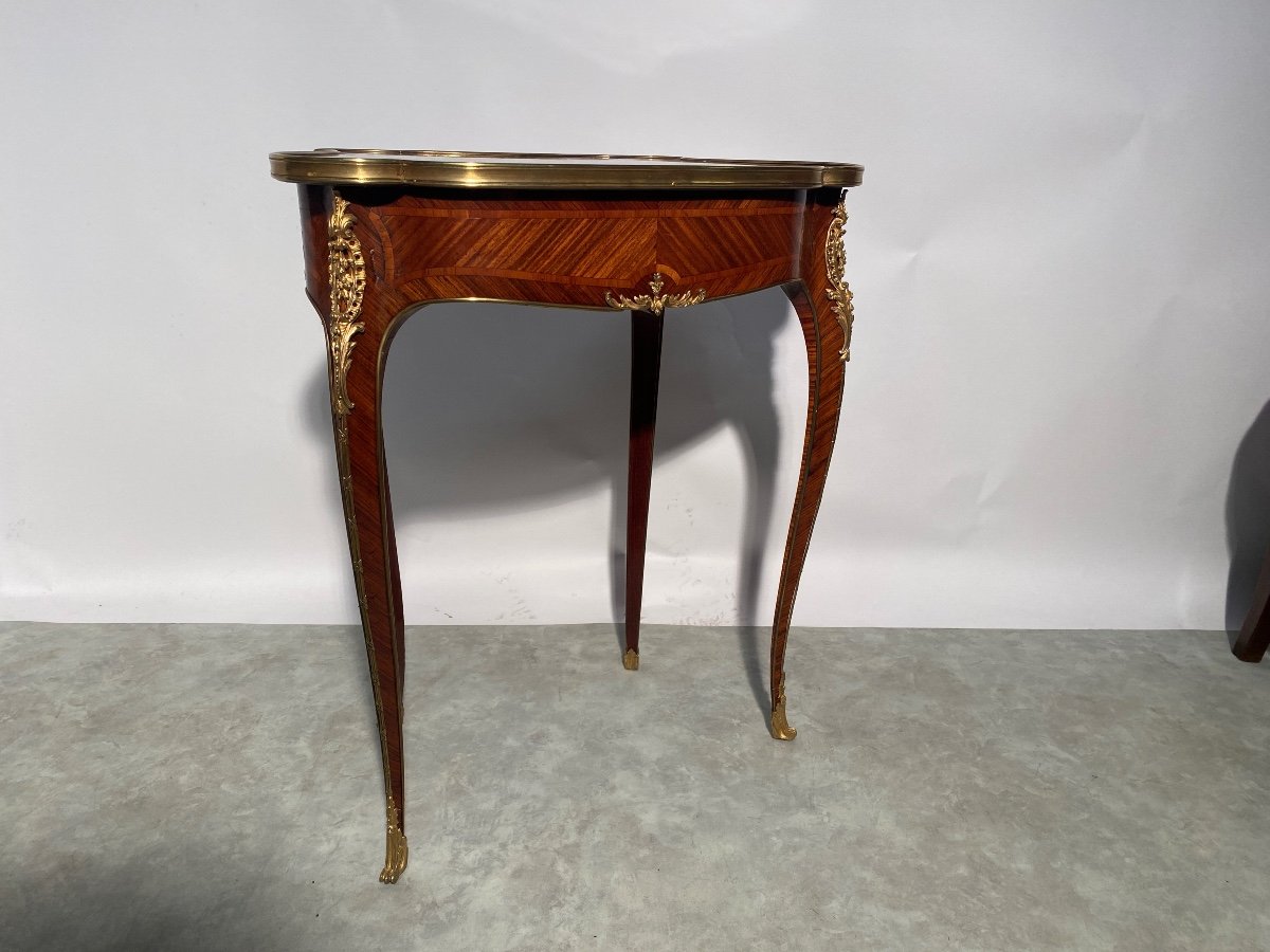 Louis XV Style Inlaid Living Room Table-photo-5