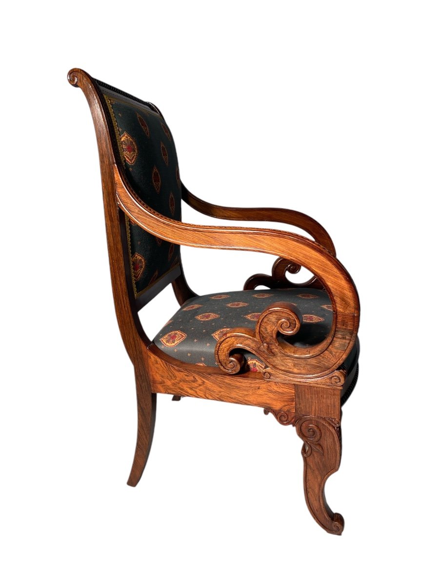 Rare 19th Century Rosewood Armchair-photo-2