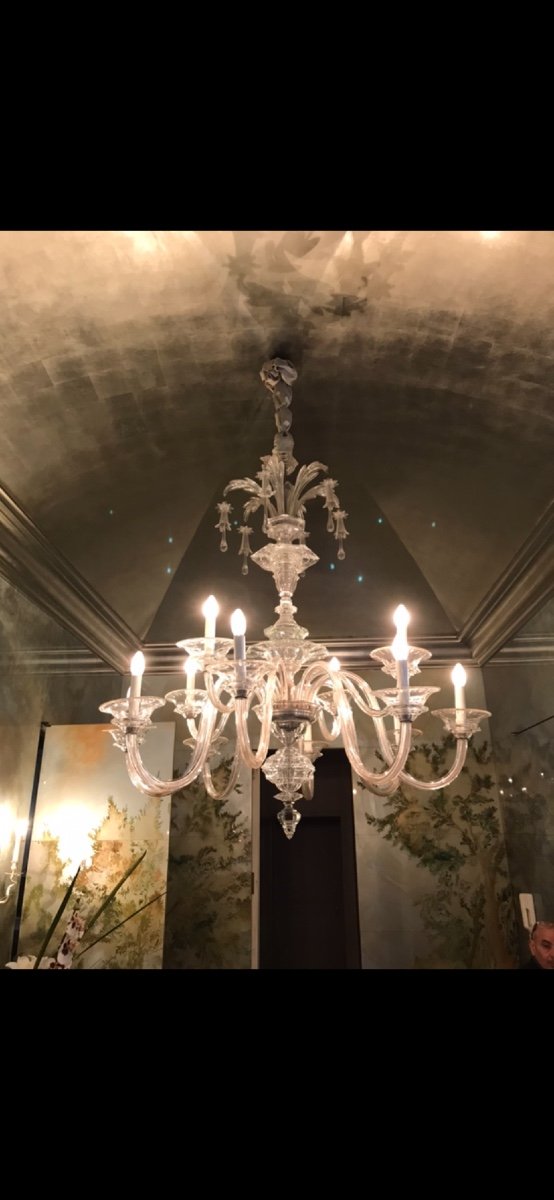 Murano Glass Chandelier By Barovier Toso-photo-2