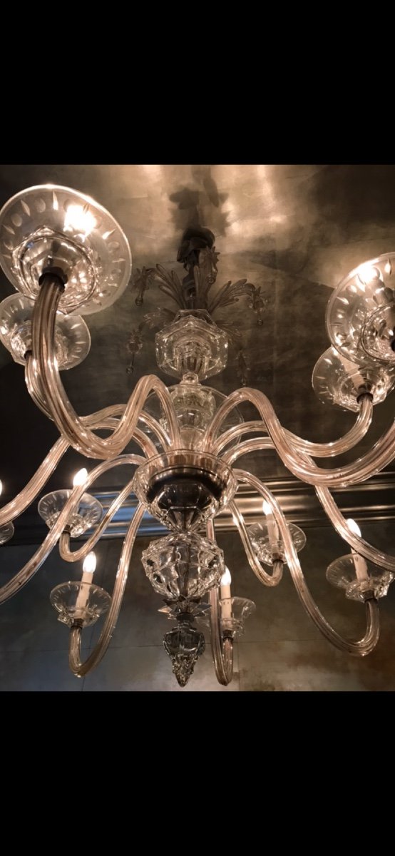 Murano Glass Chandelier By Barovier Toso-photo-4