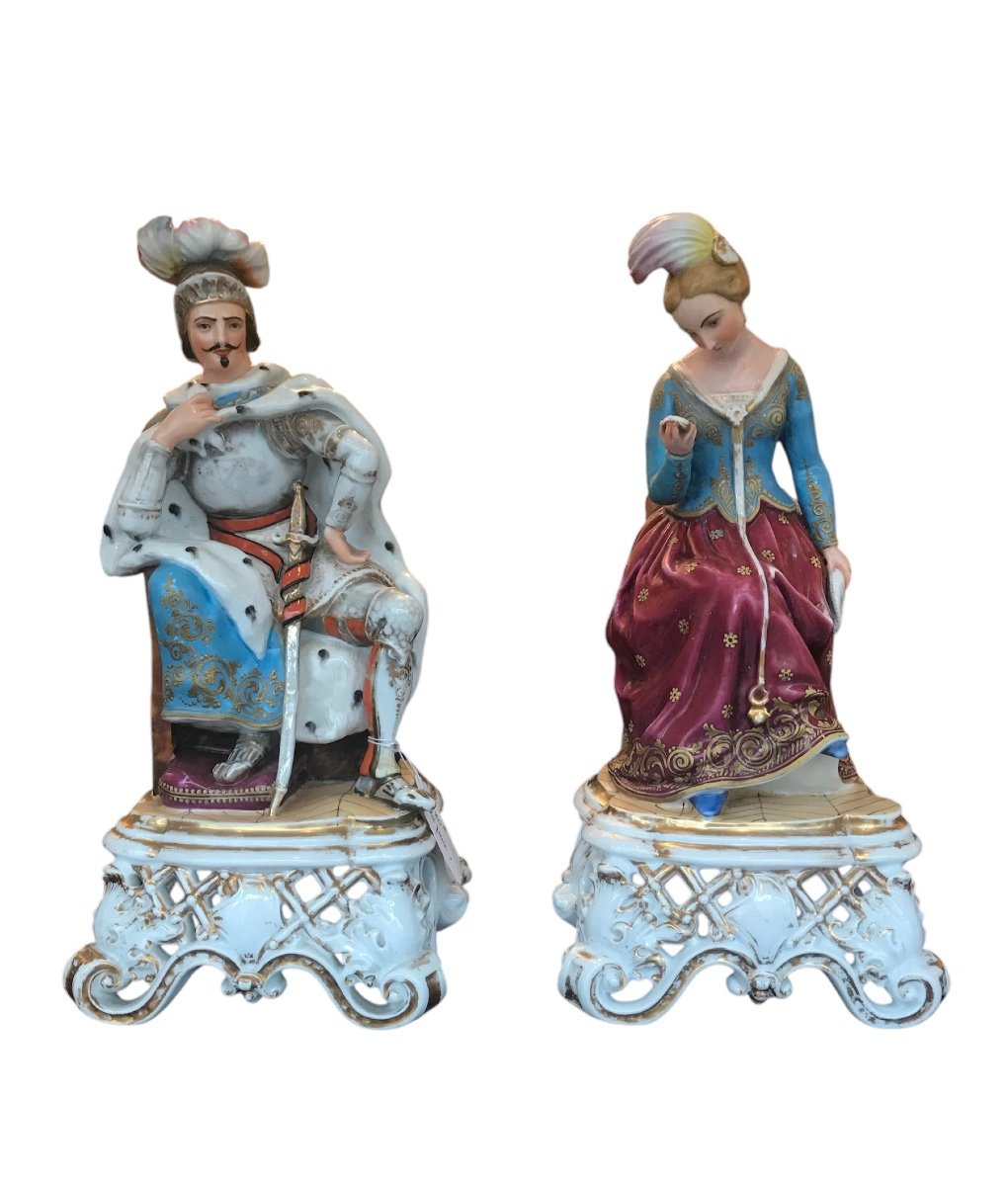 Paire De Personnages En Porcelaine 