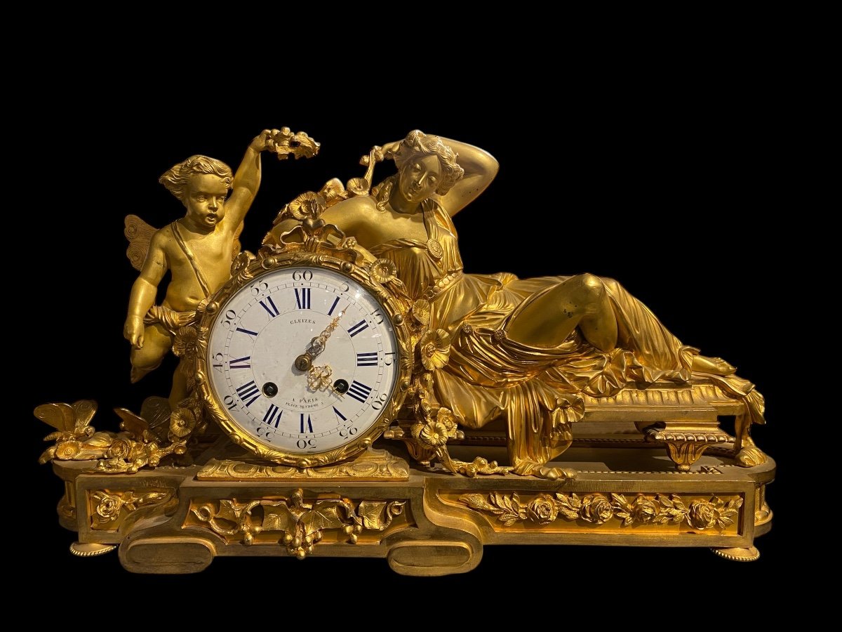 Pendule En Bronze Doré Napoleon III