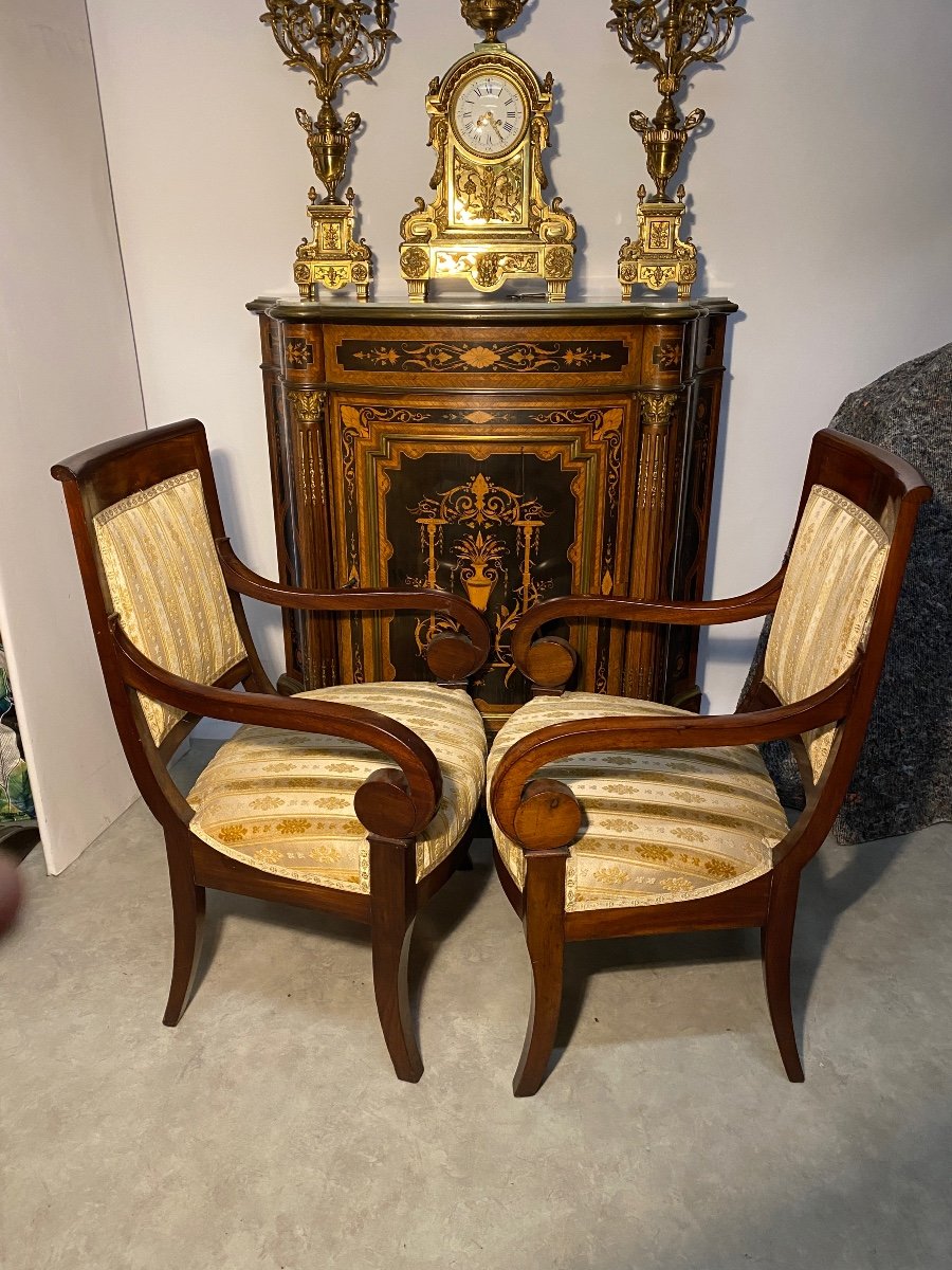 Pair Of Restoration Period Armchairs -photo-2