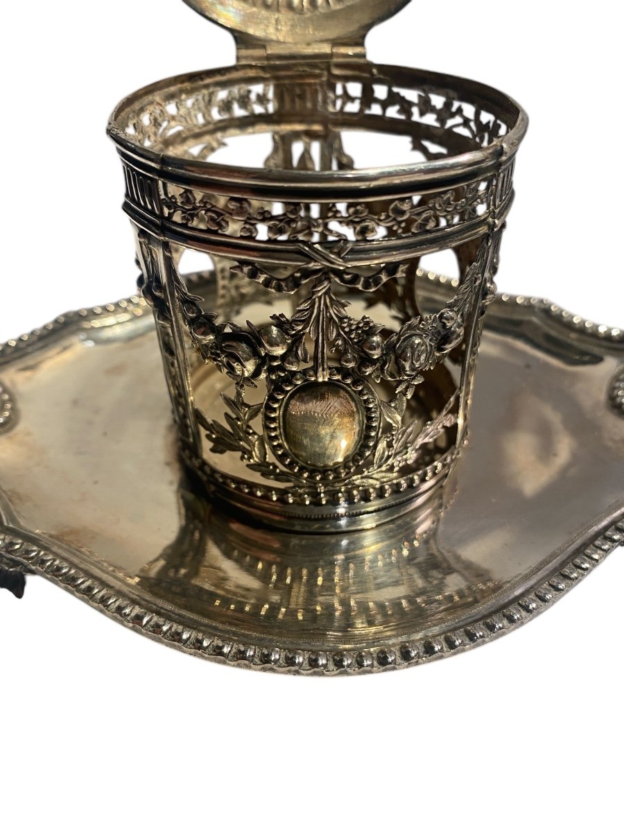 Louis XVI Period Silver Mustard Pot Parisian Work -photo-4