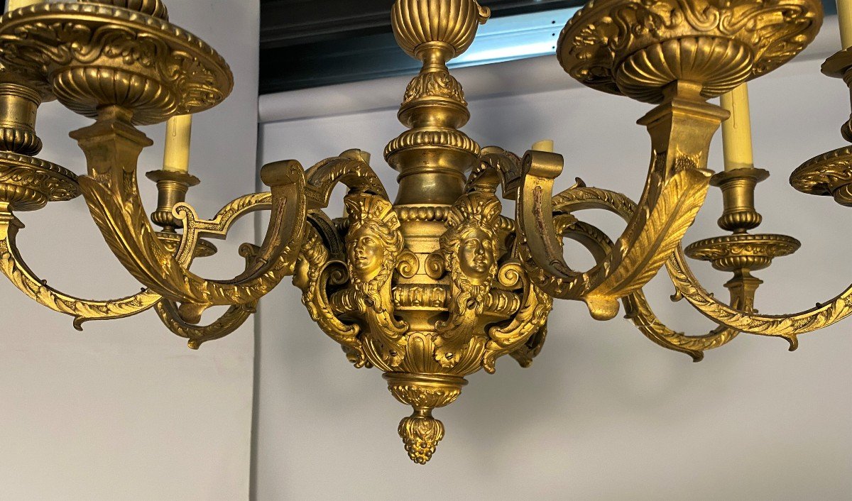 Chandelier Gilt Bronze Style Louis XIV, XIX.-photo-3