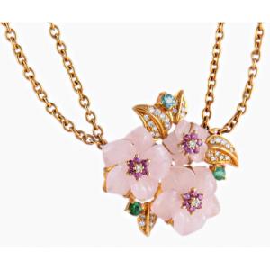 Floral Motif 18kt Gold Necklace