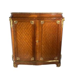 Curved Wardrobe In Regency Style Braces Marquetry, Napoleon III