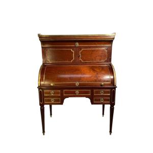 Ravissant  Bureau à Cylindre En Acajou d'époque Louis XVI