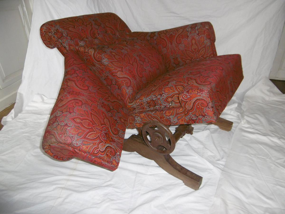 Rare Armchair Crank 19th-photo-5