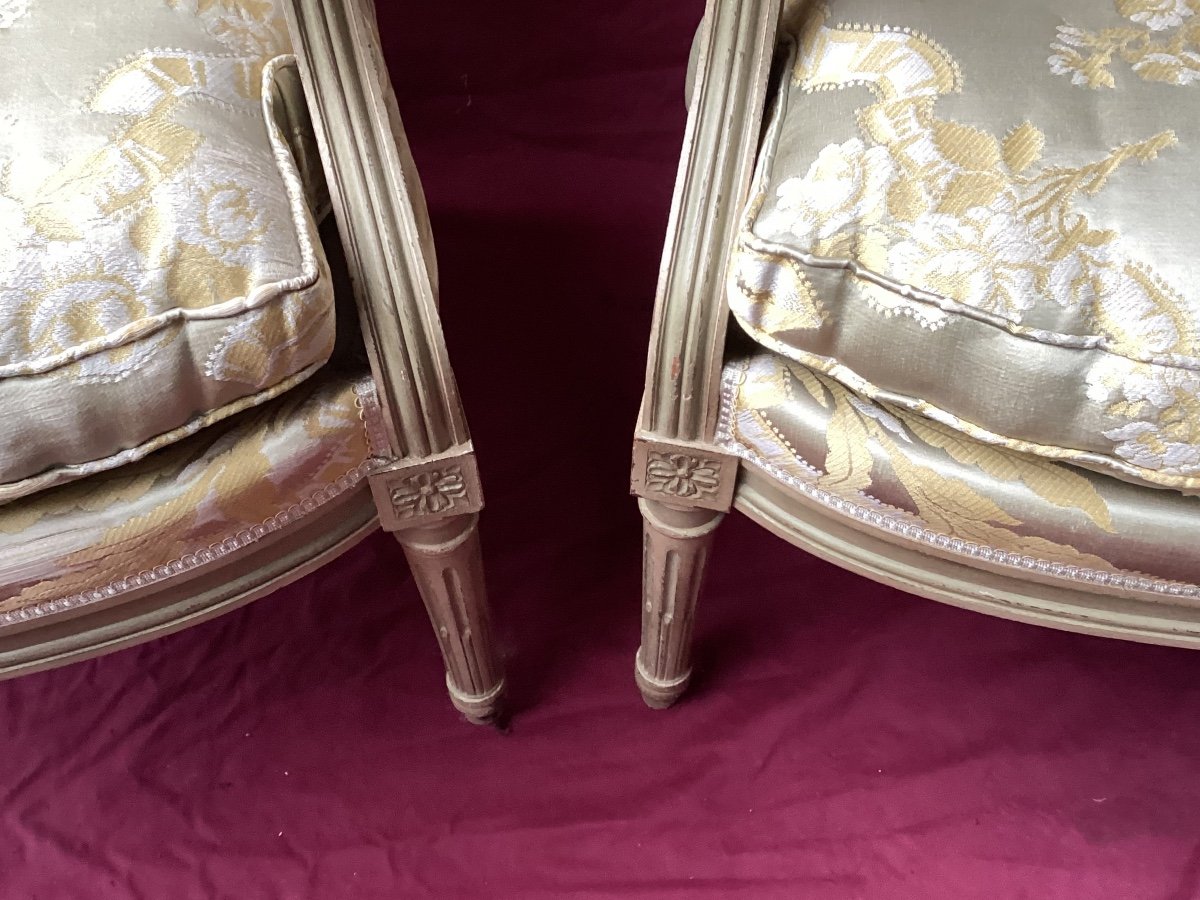 Paire De Fauteuils Louis XVI -photo-4