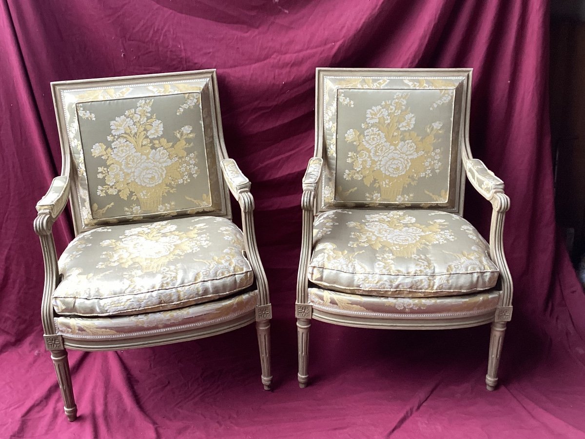 Paire De Fauteuils Louis XVI 