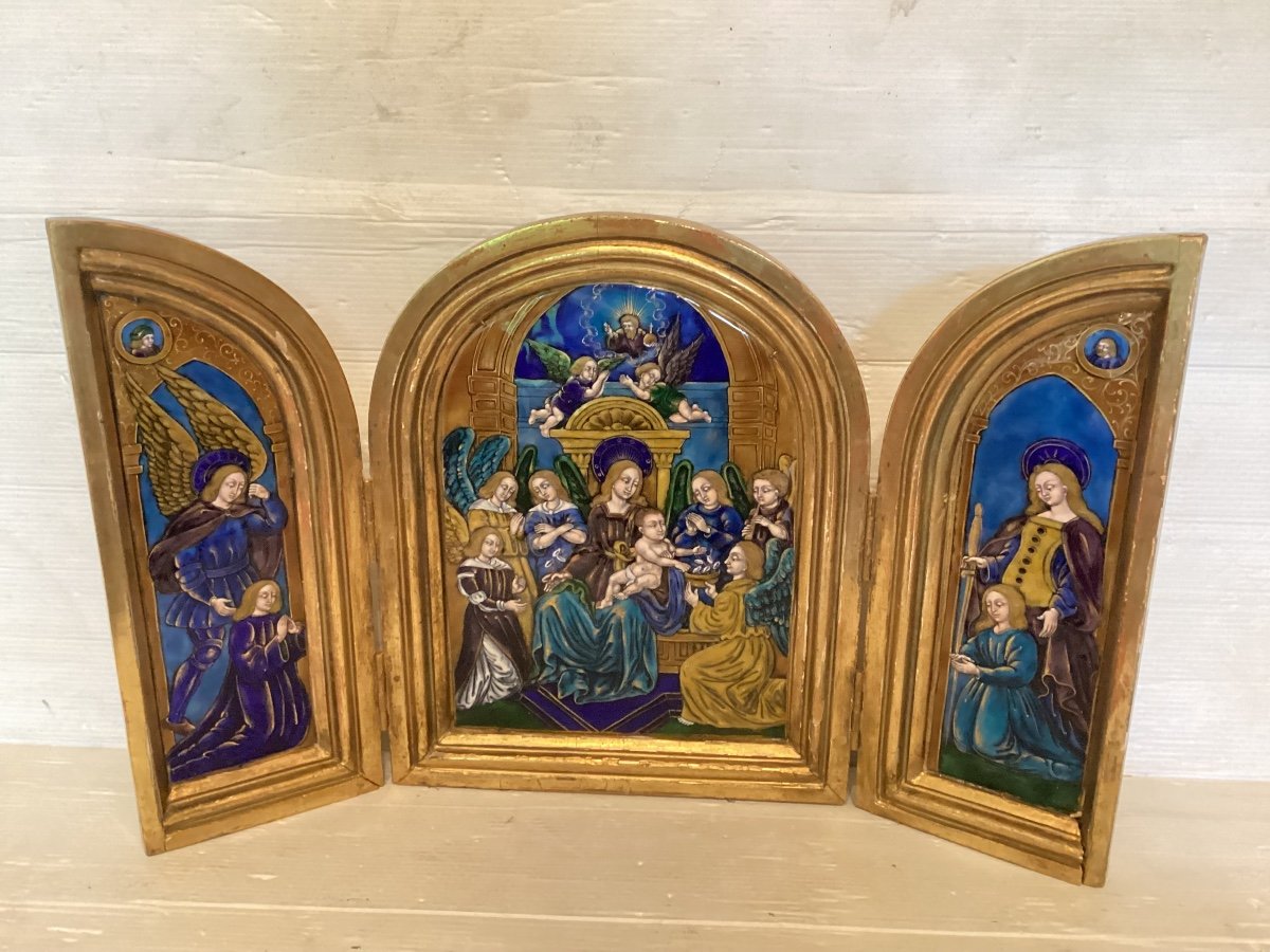 Triptyque En émaux De Limoges 