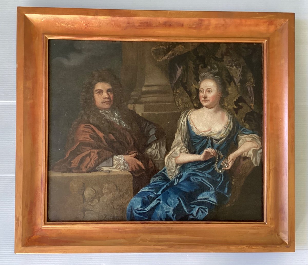 18th Century Portrait Of Two English Nobles -photo-2