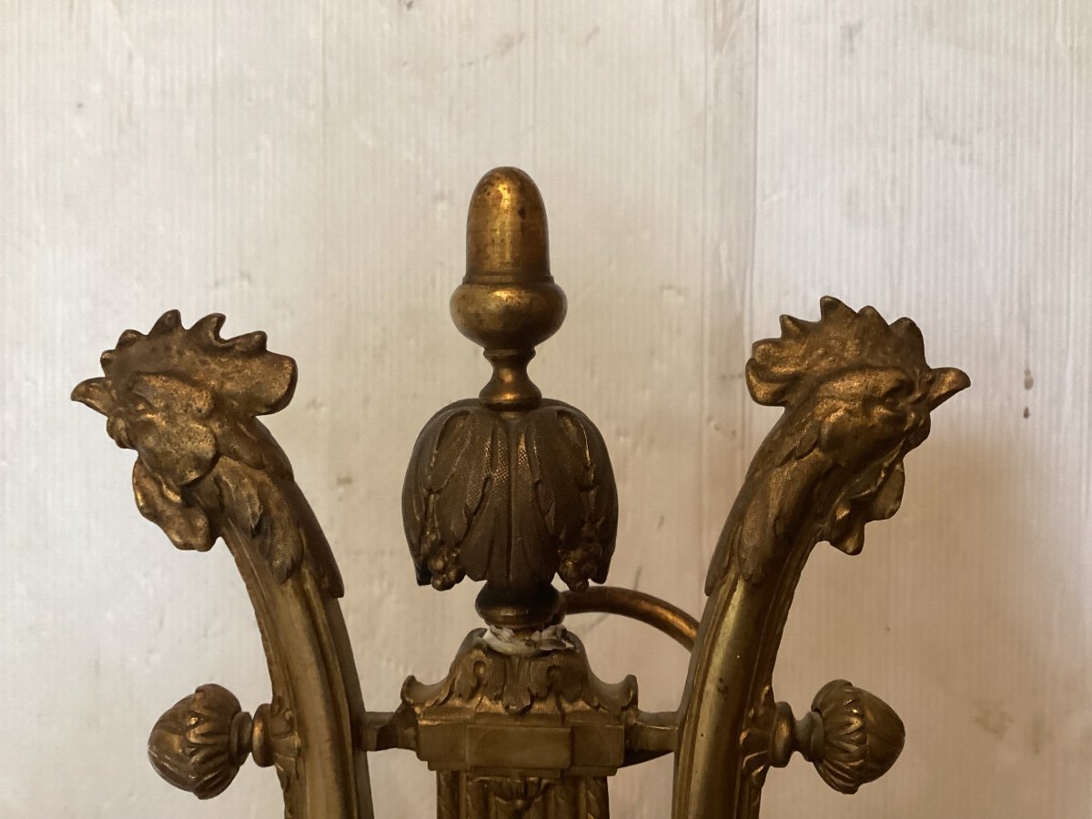 Louis XVI Gilt Bronze Andirons -photo-3