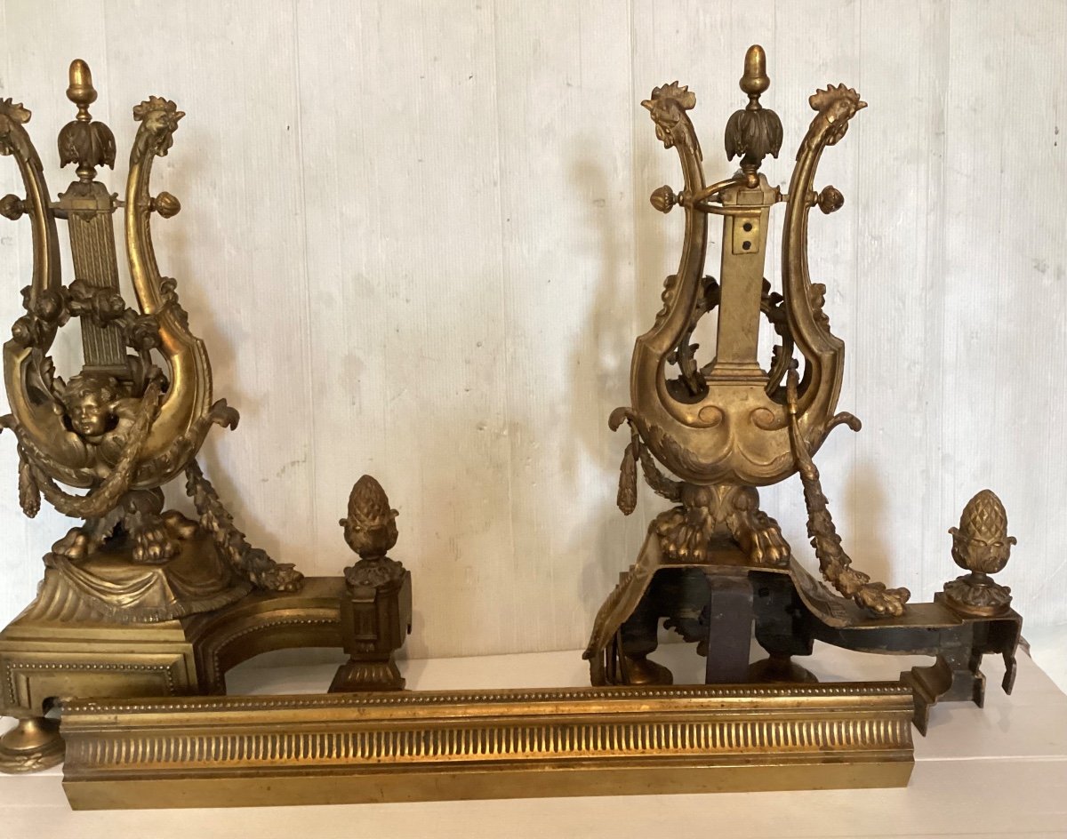 Louis XVI Gilt Bronze Andirons -photo-7