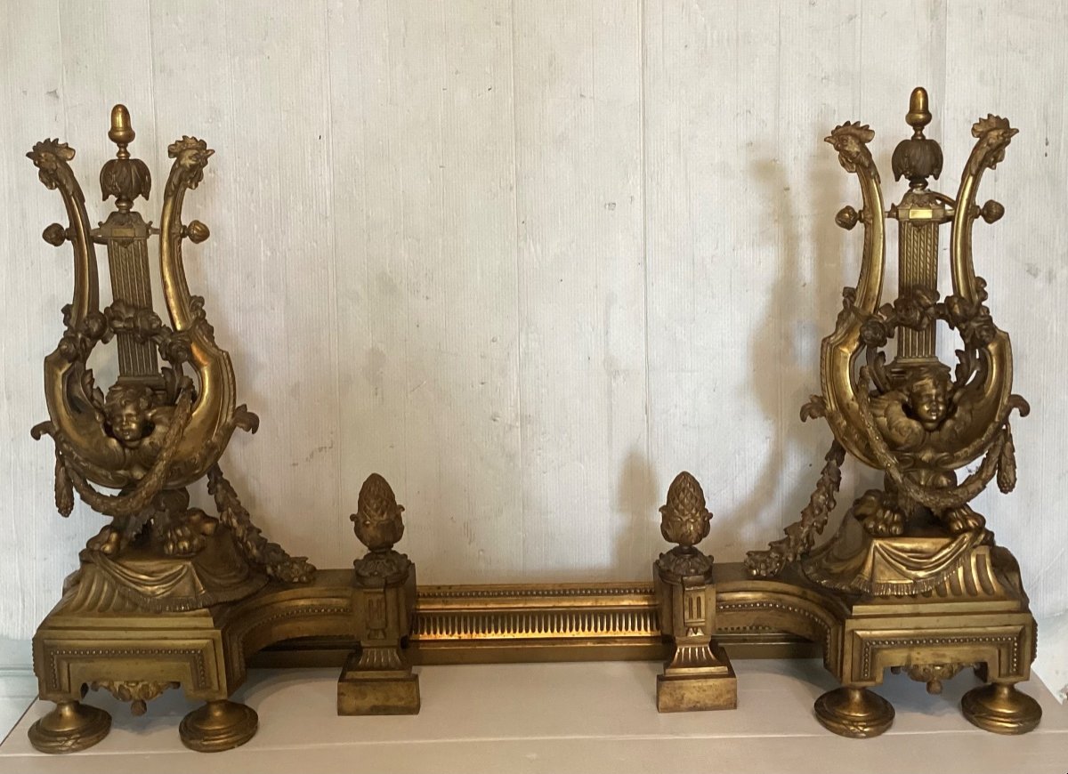 Louis XVI Gilt Bronze Andirons 