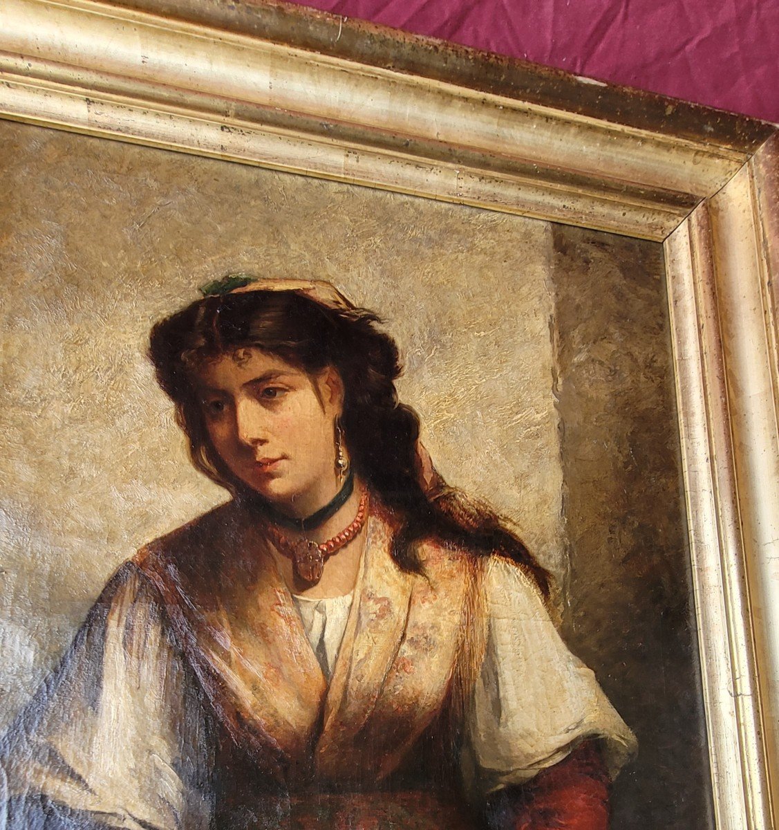 19th Century Painting Signed -photo-6